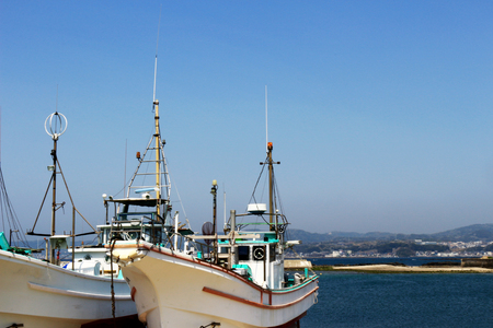 Scenery of fishing portの写真素材