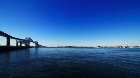 Panoramic landscape of Tokyo Bayのeditorial素材
