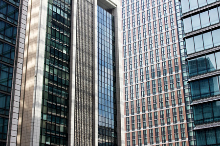 Abstract city texture taken close-up to the building's outer wallの写真素材