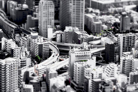 Diorama style picture of the city of Tokyo