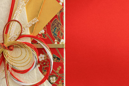 Close-up photograph of a celebration bag that imaged Japan's celebrationの写真素材
