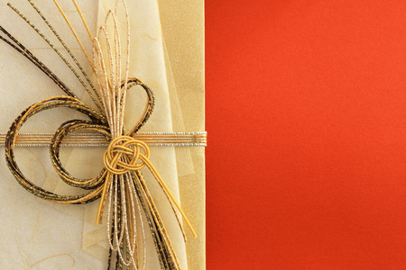 Close-up photograph of a celebration bag that imaged Japan's celebrationの写真素材