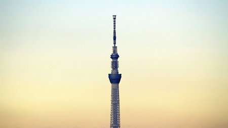 The tower "Tokyo Sky Tree" backed by the sky of Twilightのeditorial素材