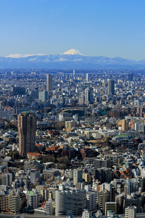 Townscape of Tokyo and Mt. Fujiの写真素材