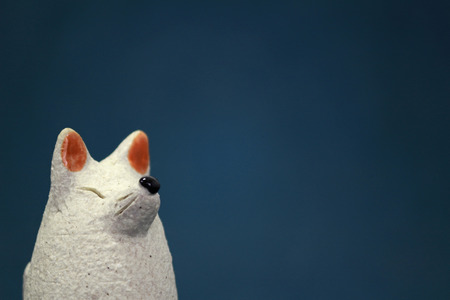 Still life photo of Japanese white fox figurineの写真素材