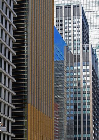 Abstract city texture taken close-up to the building outer wallの写真素材