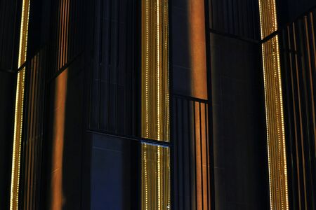 Modern wall lighting decorating dark interiorsの写真素材