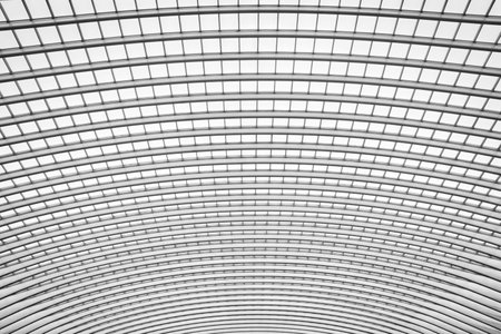Liege, Belgium, June 2021: Futuristic architecture of the Guillemins train station roof in Liege. Design by architect Santiago Calatravaのeditorial素材