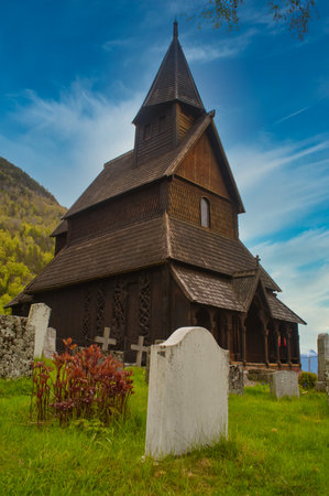 View on Urnes stave churchのeditorial素材