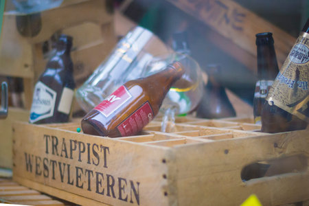 Budapest, Hungary, February 7th 2013: View on crate of Belgian Beers with Trappist Westvleteren,...