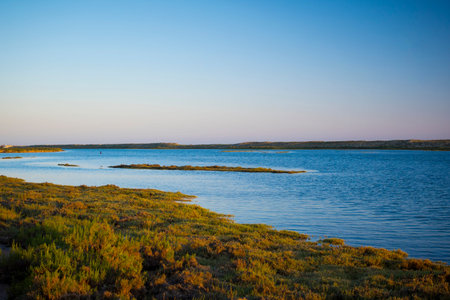 View on the marshland of Ria Formosa near Faro in the Algarve, Portugal