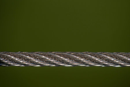 Steel Cable Close-Up Twisted Metal Wire Rope Symbolizing Strength and Security