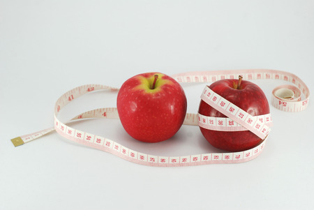 Apple, Diet concept on white backgroundの写真素材