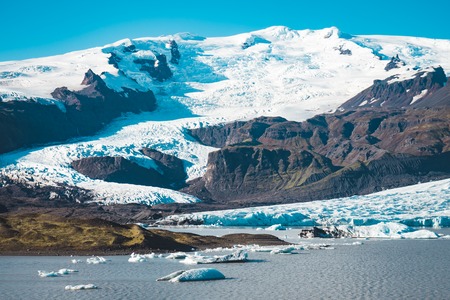 A beautiful glacier somewhere in breathtaking Icelandの写真素材
