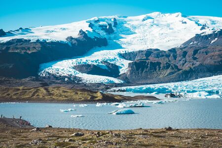 A beautiful glacier somewhere in breathtaking Icelandの写真素材