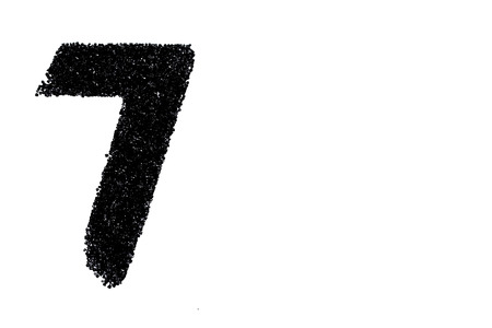 Black number made from beads on white background. Isolated.の写真素材