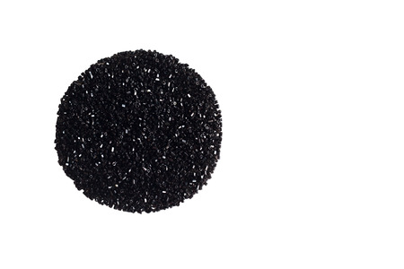 Black number made from beads on white background. Isolated.の写真素材