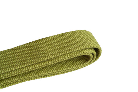 Lime Green Cotton Webbing isolated on white backgroundの写真素材