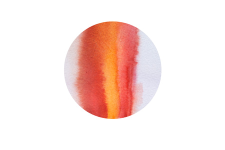 Watercolor hand drawn dot abstract background. Banner for text, grunge element for decoration. Watercolor circle isolated on white. Element, symbol of feng shui in flat design: fire.の写真素材