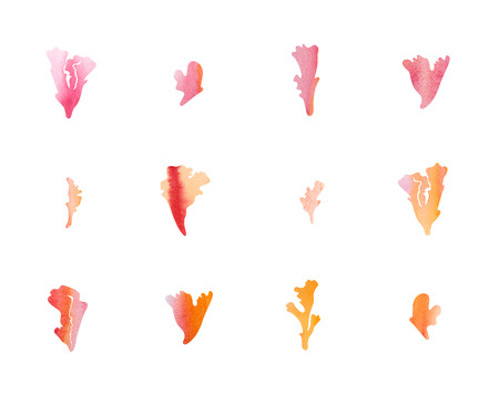 Watercolor texture marine life. Abstract sea inspired background.の写真素材