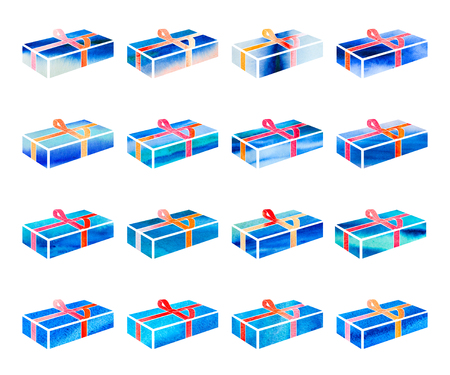 Set of boxes with a gift for Christmas.の写真素材