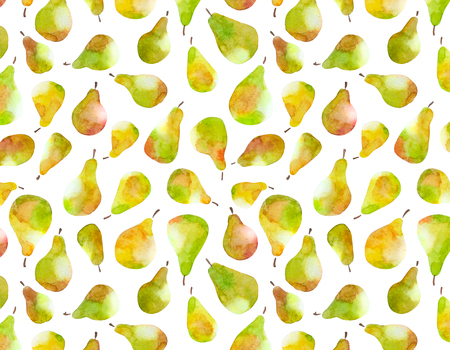 ripe pears isolated on white backgroundの写真素材