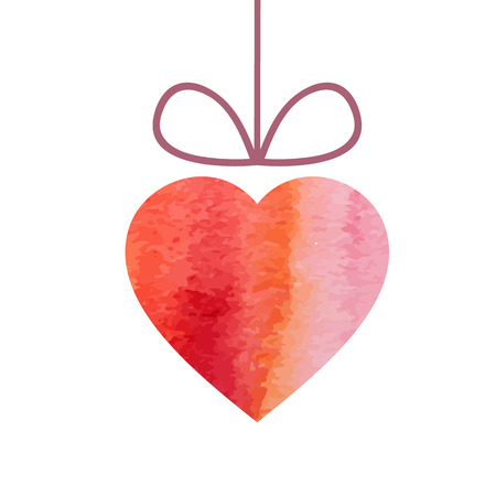 Valentine's day abstract background with hearts isolated on white. Vector watercolor love illustrationのイラスト素材