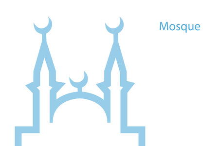 illustration of a blue religious background with mosque on white, eps10 vectorのイラスト素材