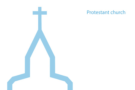 Vector illustration of protestant church, vector eps 10 backgroundのイラスト素材