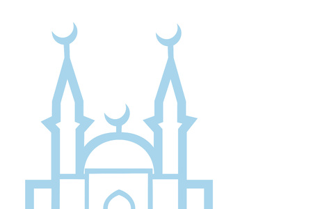 illustration of a blue religious background with mosque on white, eps10 vectorのイラスト素材