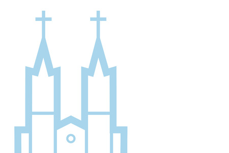 Vector illustration of catholic church, vector eps 10 icon backgroundのイラスト素材