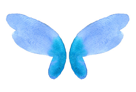 Watercolor butterfly wings isolated on white backgroundの写真素材
