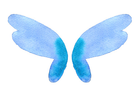 Watercolor butterfly wings isolated on white backgroundの写真素材