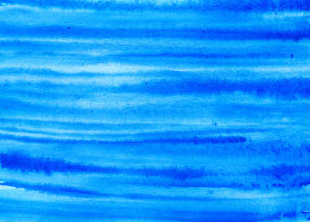 Hand drawn blue watercolor background with stripesの写真素材