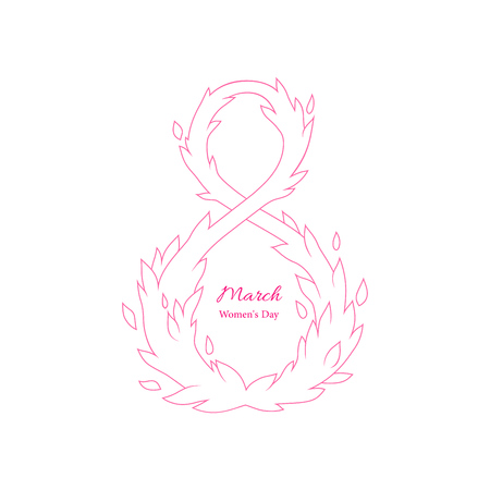 8 March Women's Day greeting card template, isolated on white backgroundのイラスト素材