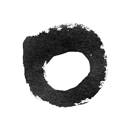 Grudge brush stroke circle isolated on white.の写真素材