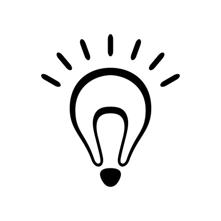 Bulb icon, vector illustration isolated on white backgroundのイラスト素材