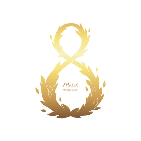 8 March Womens Day greeting card template, isolated on white backgroundのイラスト素材