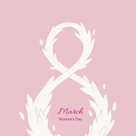 8 March Womens Day greeting card template, isolated on white backgroundのイラスト素材
