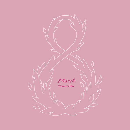 8 March Womens Day greeting card template, isolated on white backgroundのイラスト素材
