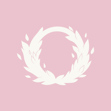 Card with frame leaves, ivy silhouette isolated on pinkのイラスト素材