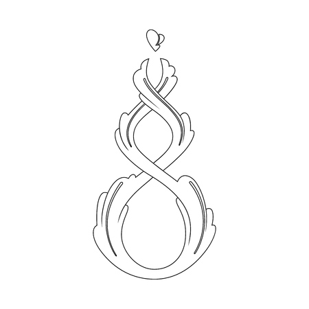 Spiral floral element isolated on white background.のイラスト素材