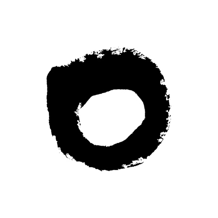 Grudge brush stroke circle isolated on white. Vector design element.のイラスト素材