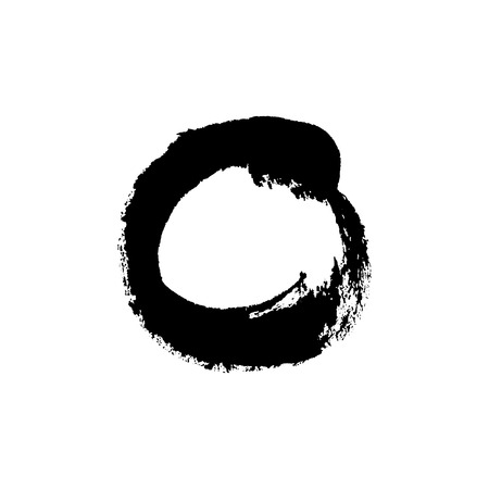 Grudge brush stroke circle isolated on white. Vector design element.のイラスト素材