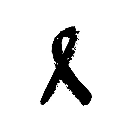 Paint stroke isolated on a white background. Aids awareness ribbon. Vector sign.のイラスト素材