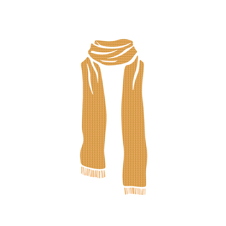Stripped scarf icon, winter cold season logo on white backgroundのイラスト素材