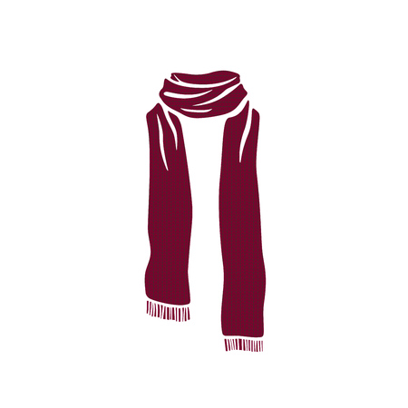 Stripped scarf icon, winter cold season logo on white backgroundのイラスト素材