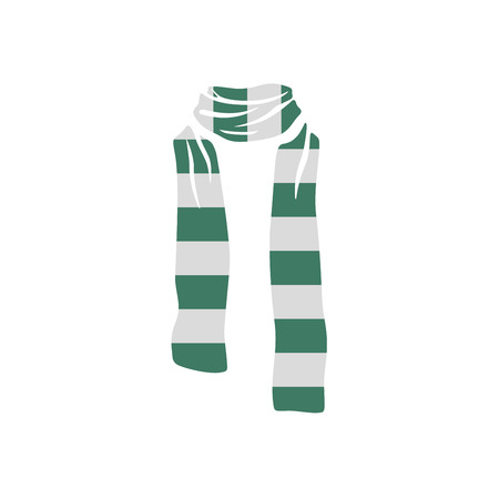 Stripped scarf icon, winter cold season logo on white backgroundのイラスト素材