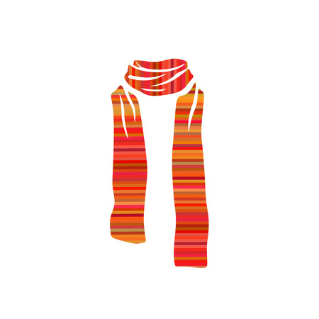 Stripped scarf icon, winter cold season logo on white backgroundのイラスト素材