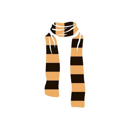 Stripped scarf icon, winter cold season logo on white backgroundのイラスト素材